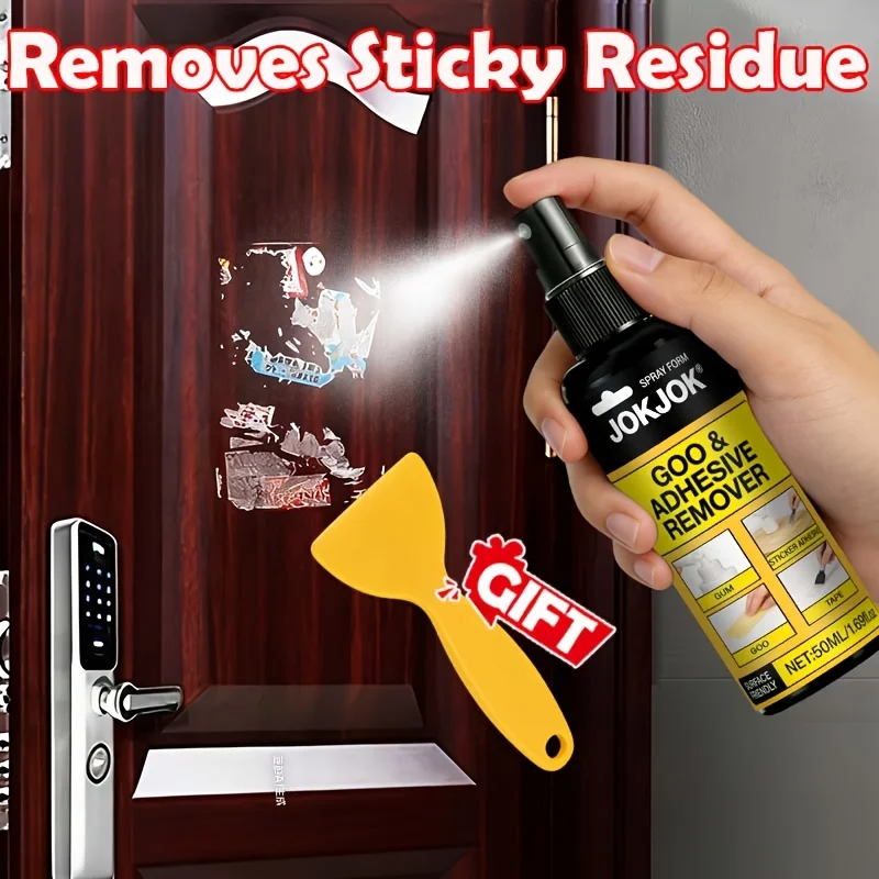 JOKJOK Adhesive Residue Remover Spray Household Sticker Glue Cleaner With Scraper Erase Tape Label Decal Sticky Marks For Glass