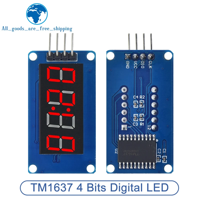 TZT TM1637 LED Display Module For Arduino 7 Segment 4 Bits 0.36Inch Clock RED Anode Digital Tube Four Serial Driver Board Pack