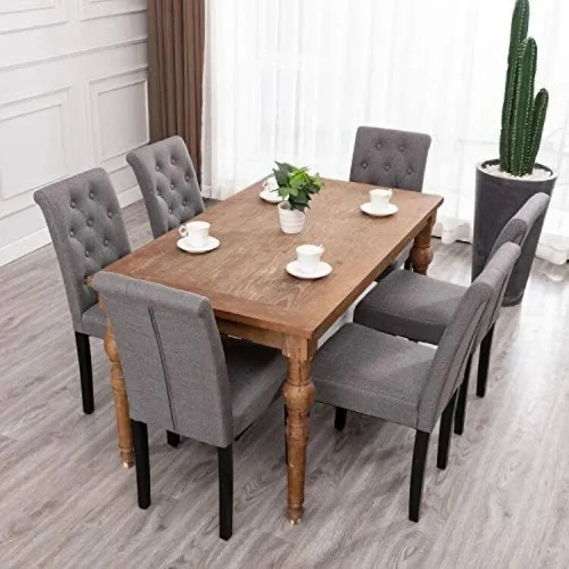 

Dining Chair of 6 Set, Upholstered Fabric Diner Chairs with Button-Tufted Details, Dining Chair Set