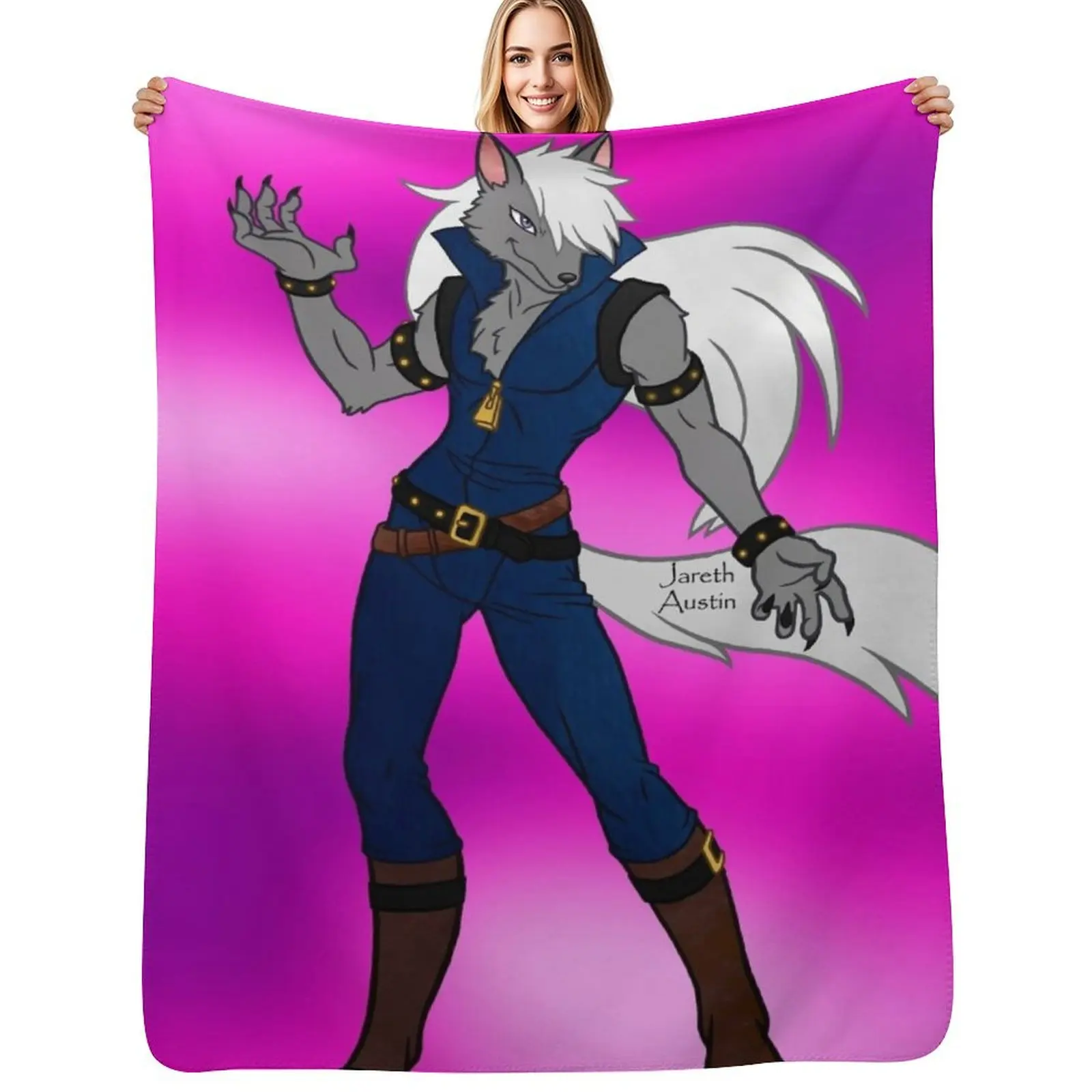 Wolfrun Fanart Throw Blanket Fluffy Cozy Throw Blanket for Home Decor