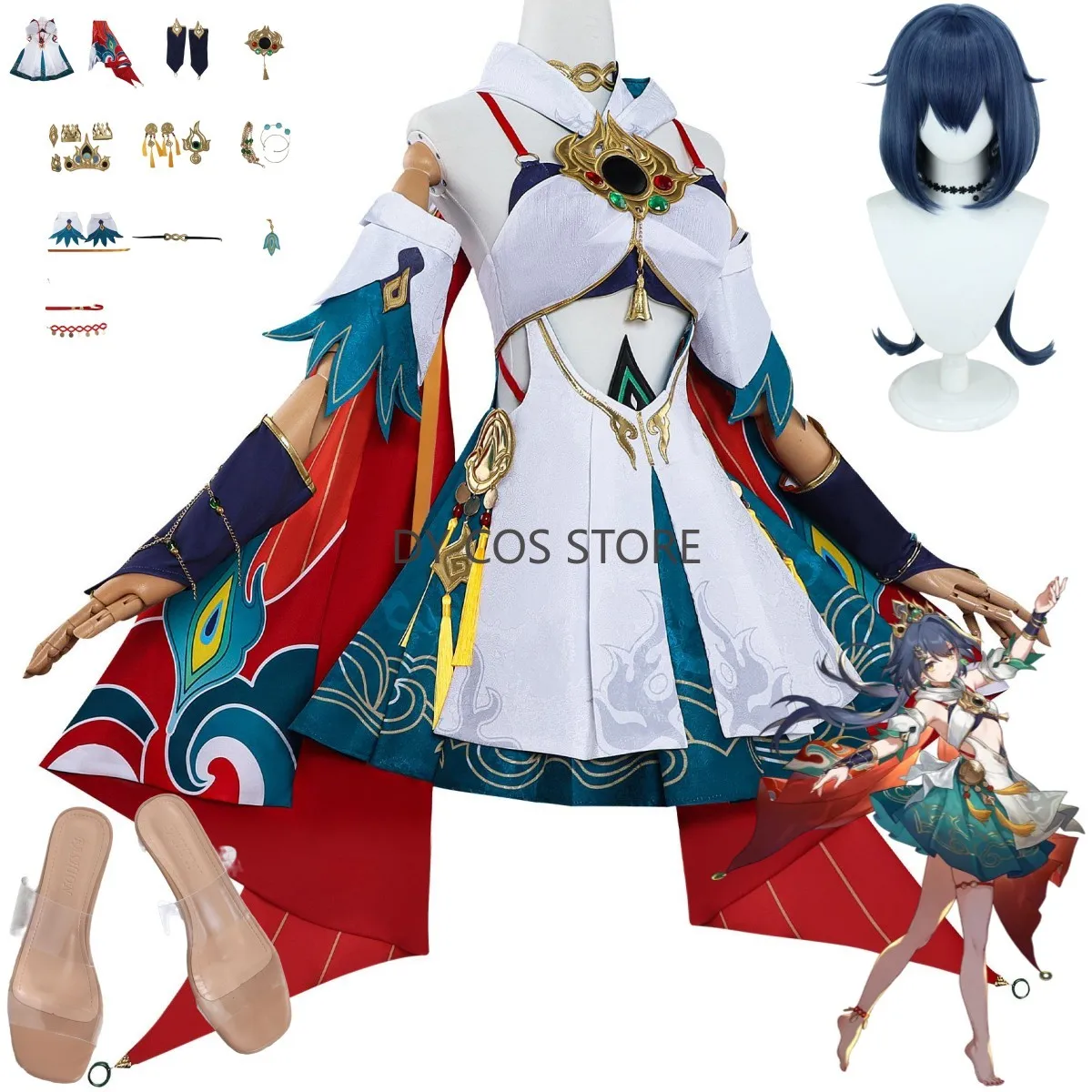

Game Yunli Honkai: Star Rail Cosplay Costume Anime Swordsman Blue Dress Hanfu Wig Shoe Adult Woman Sexy Carnival Christmas Suit