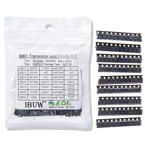 35values*10PCS=350PCS SMD SMT Transistor and Diode Assortment Kit