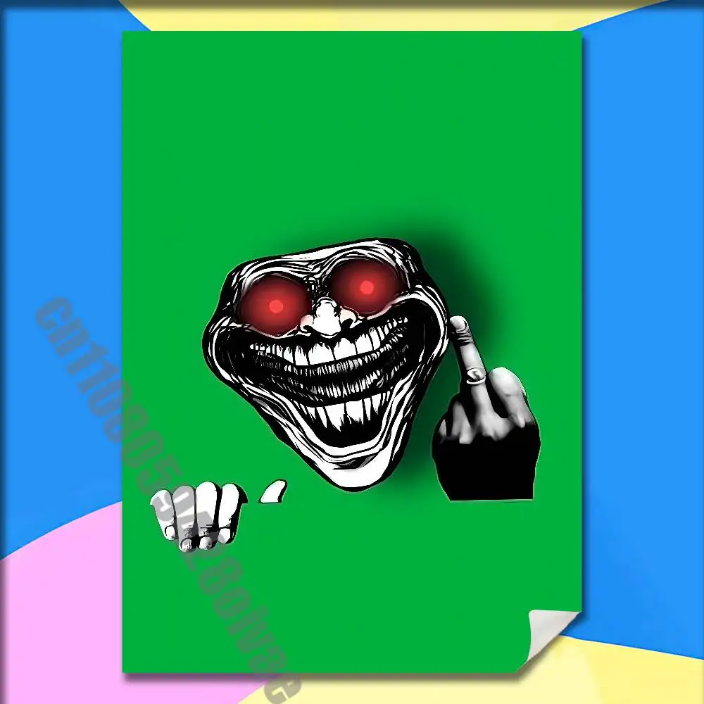 Ugly T-Trollface T-Troll Funny Face Poster Sticker For Home Decoration  10x15cm Self-adhesive Souvenirs Playbill Cover - AliExpress 15