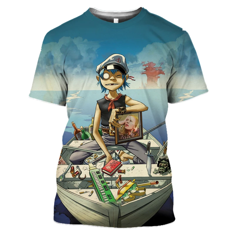 

Summer Gorillaz Rock Band 3D Print T-Shirts Men Women Short Sleeve T Shirt Streetwear Oversized Harajuku Y2k Tees Tops Clothing