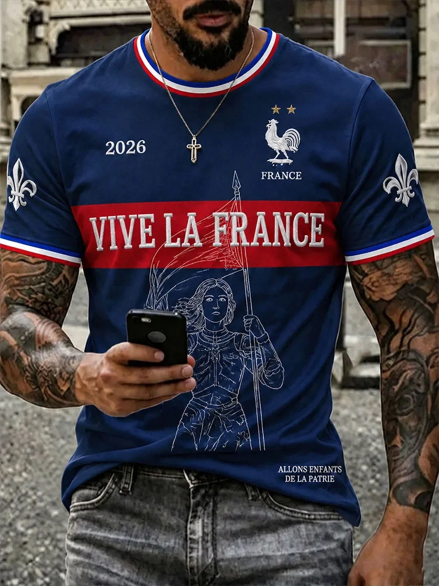 2026 Edition French Fans Football Training T-Shirt - 3D Digital Printing - Comfortable and Breathable - Family Clothing