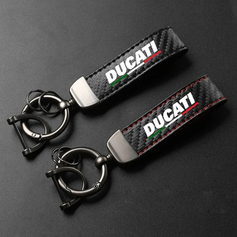 1PCS For Ducati Hypermotard 950 939 821 796 1100 Motorcycle Accessories High-Grade Carbon Fiber Motorcycle Keychain