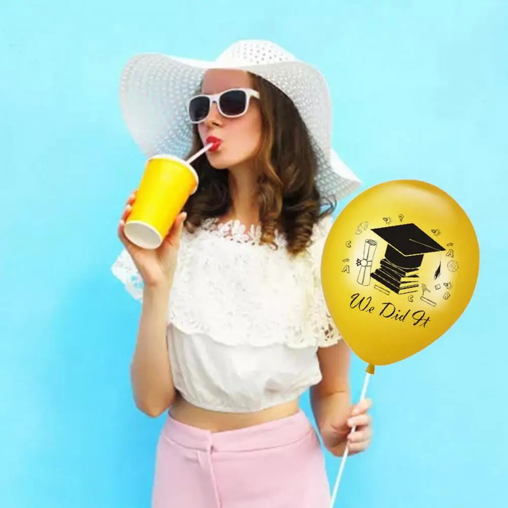 10Pcs 12-inch Leak-proof Graduation Balloons We Did It Letter Print Confetti Latex Balloons Party Graduation 2023