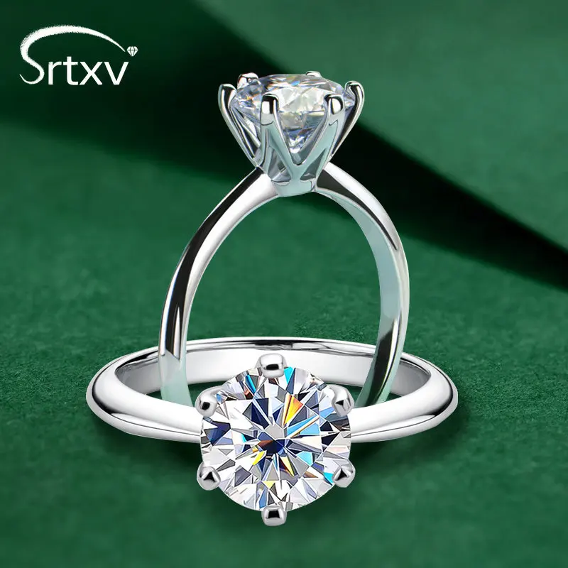 

5CT Six Prong Moissanite Ring VVS1 Lab Diamond Solitaire Band For Women Wedding Engagement Anniversary Promise Birthday Jewelry