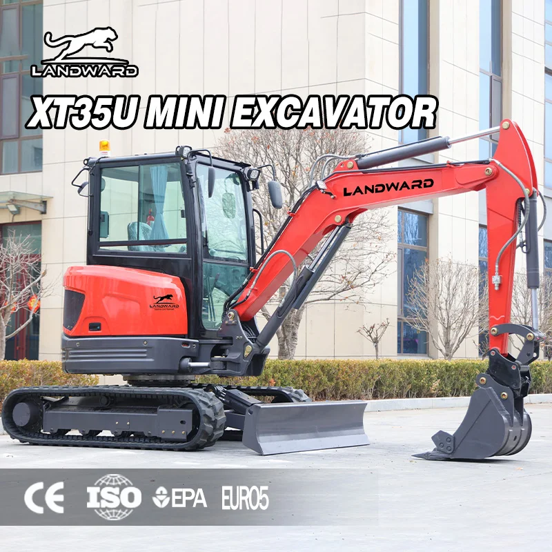 LANDWARD Factory Customized Mini Excavator 2.5 Tons Euro 5 Crawler Mini Digger Compact Home Farm 1 Ton Mini Excavator Trencher