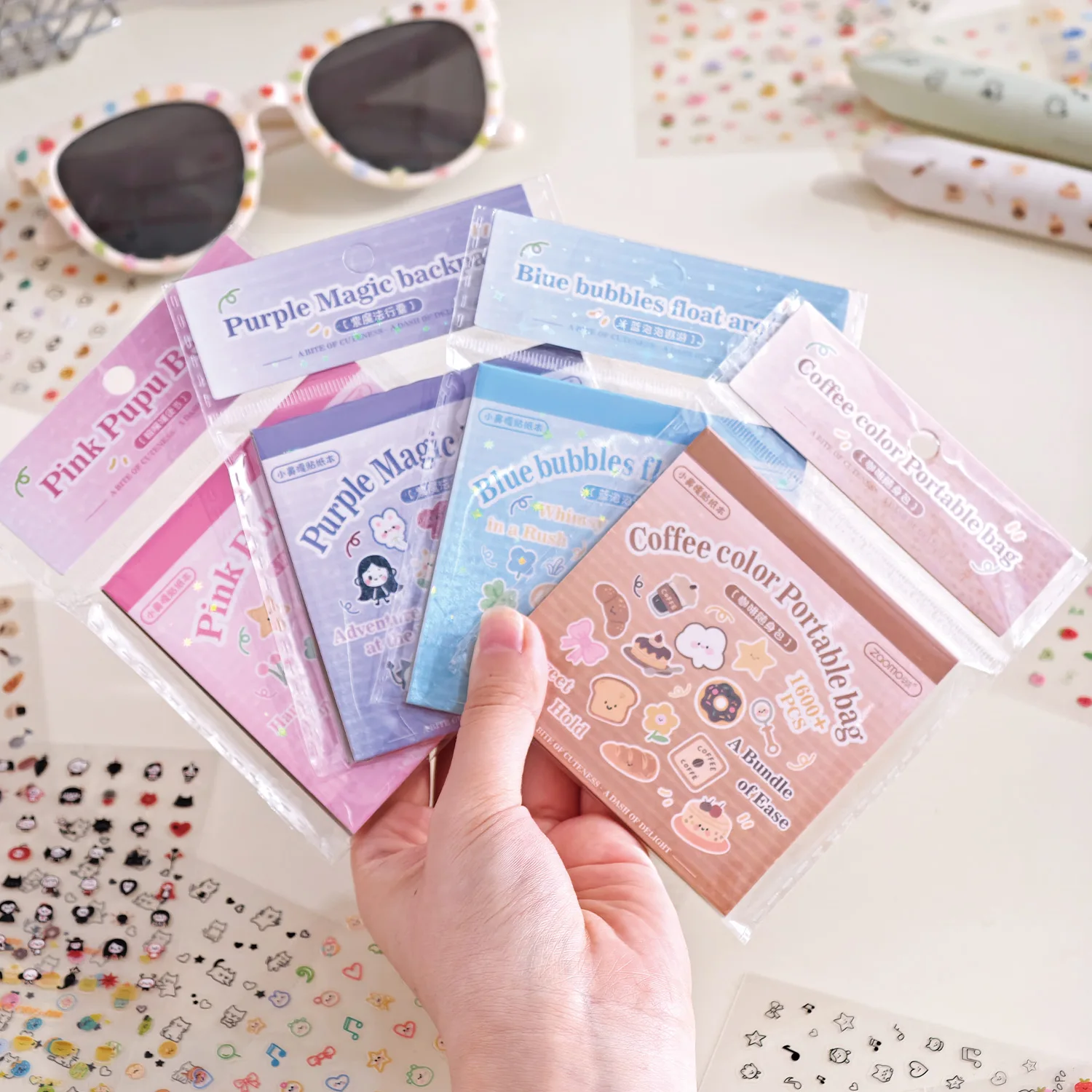 Pet Die-Cut Mini Sticker Book, Handbook Material, Mobile Phone Case, DIY Decoration, Card Stickers, Wall Stickers, Photo Stickers