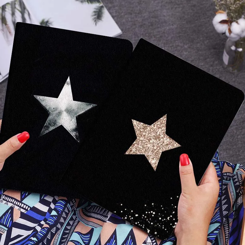 

Golden Glitter Star Tablet Case For Huawei Honor MatePad MediaPad Air 5 6 7 11 V6 V7 V8 V9 X9 X8 T10 T10s C5e T5 Gift