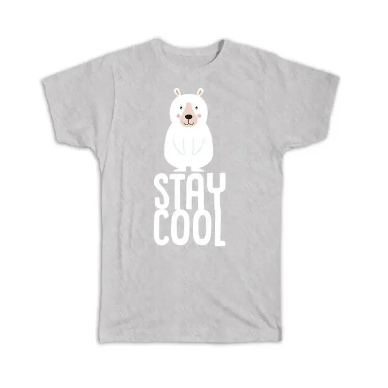 Stay Cool Polar Bear Art Print Cute Sweet Animal Baby Shower T shirt