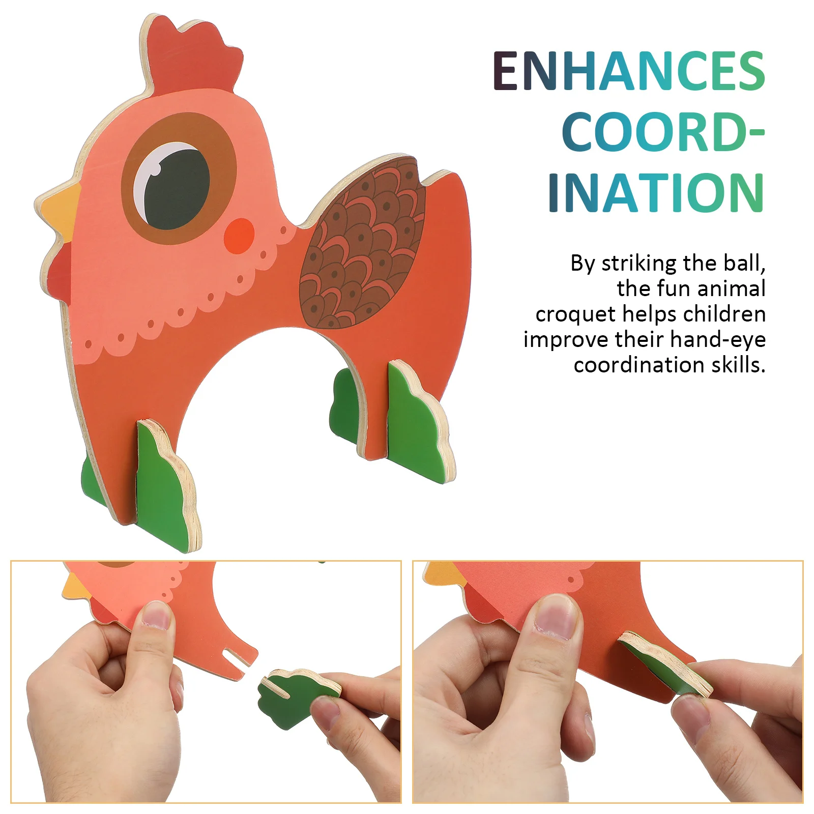 ชุดไม้ครอเกตสำหรับเด็กเล่นในร่มและกลางแจ้ง กิจกรรมเตะครอเกตสำหรับครอบครัว ชุดไม้ตีและลูกบอลสำหรับเด็ก