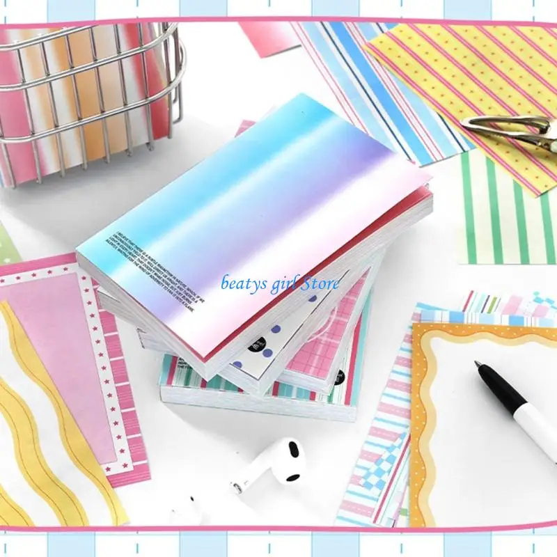 C7AB 100 hojas papel decorativo, libretas portátiles, hojas notas para tomar notas