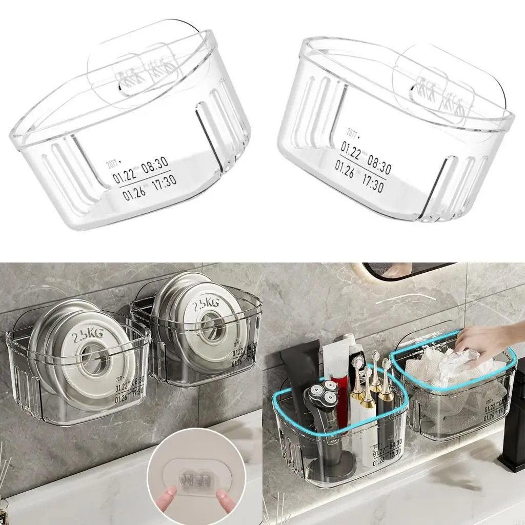 

Wall mounted Storage Container Efficient Solution for Bathroom Kitchen Dormitory N2UD