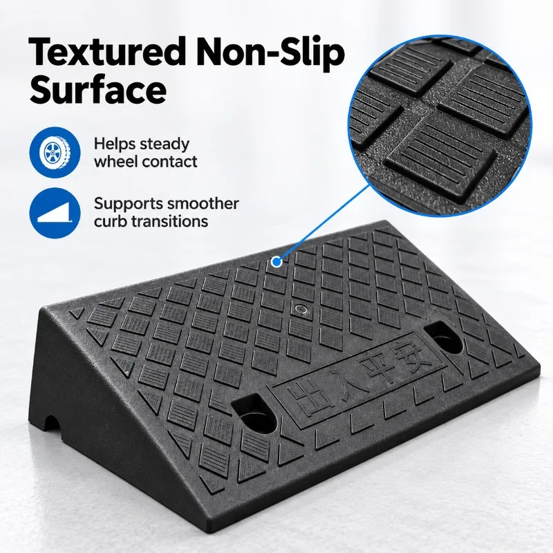 1/2/3/4PCS Plastic Kerb Ramp 50mm Non-Slip Threshold Ramp for Cars Bicycles Wheelchairs Driveway Curb Smooth Access Step