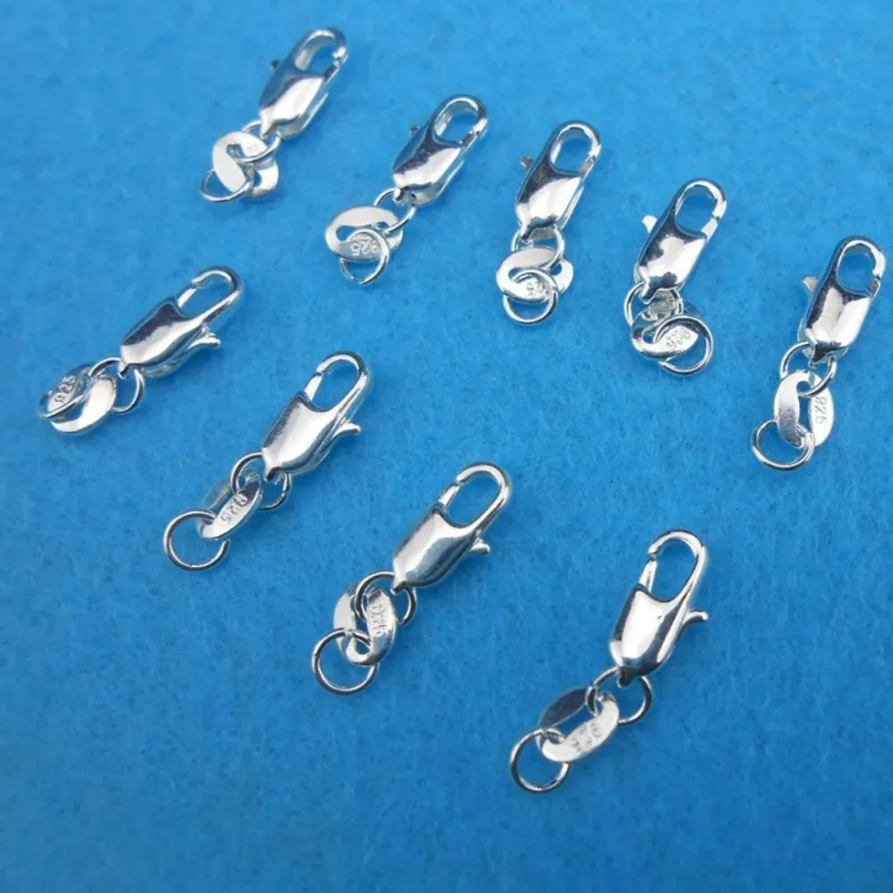 A Lot/Pack 925 Sterling Silver Lobster Clasp with Jump Rings 925 Tag for Necklaces Jewelry Findings Bracelet DIY Making Supplies image 5