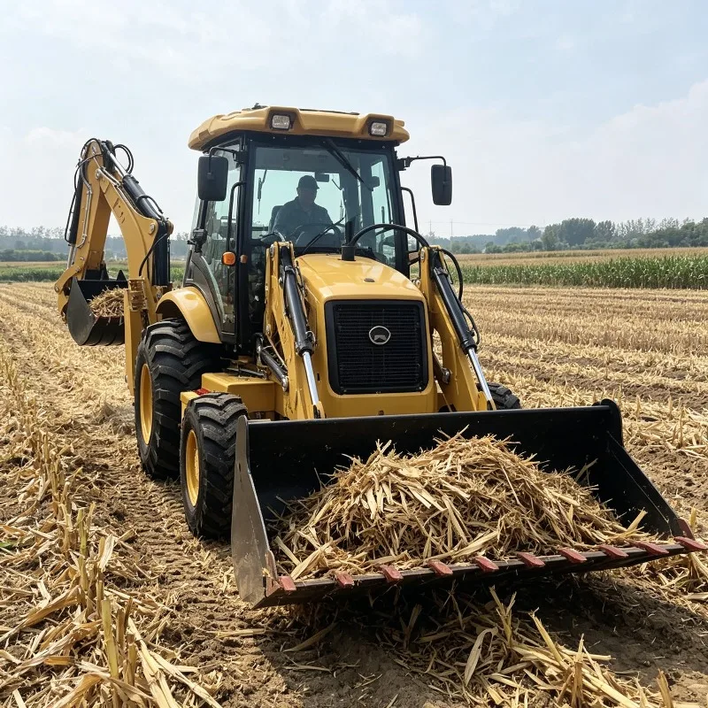 Reliable Backhoe Loader with Overload Protection System for Pushing Loading Materials with Safe Heavy Load Operation Customized