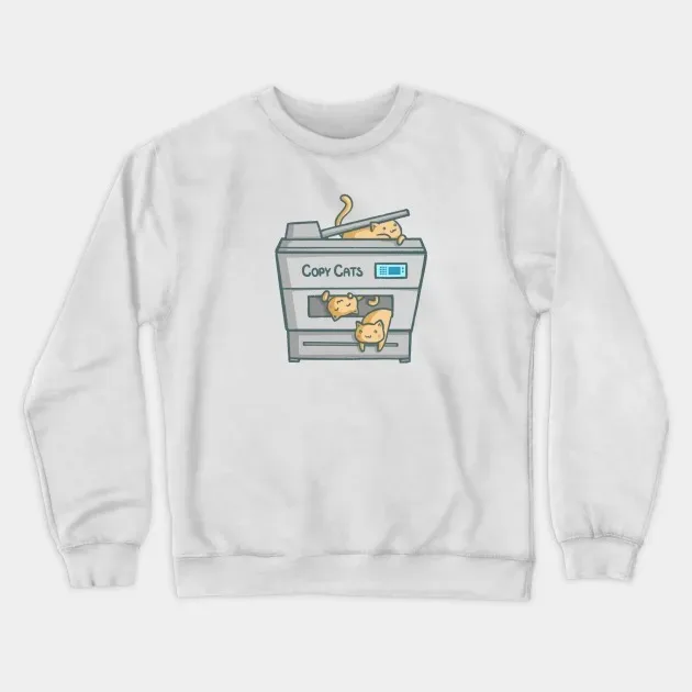 

Autumn and Winter Style Cat - Humor - Pun Sweatshirt, "Copy Cats" Graphic for A Trendy and Witty Look