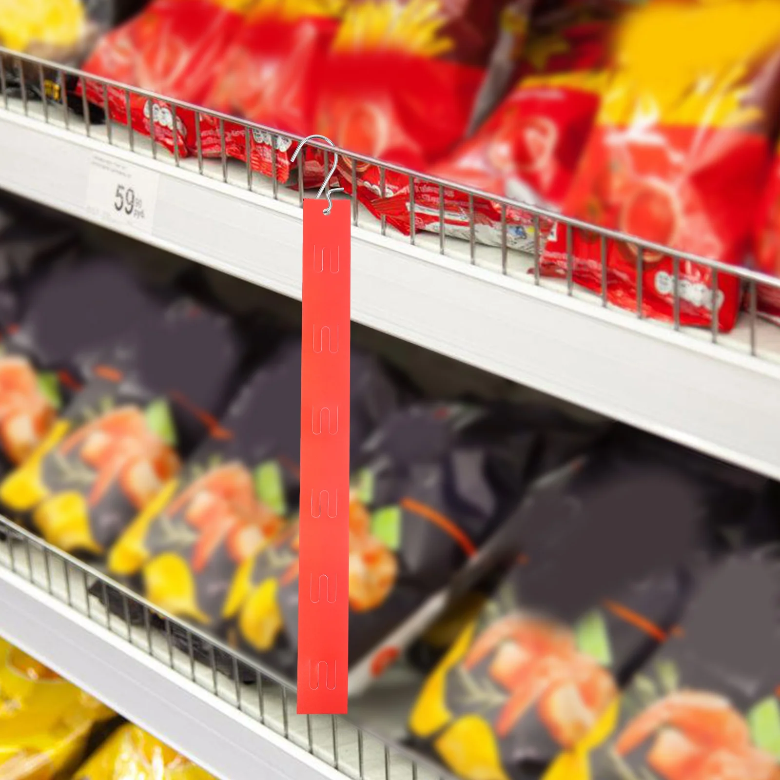 

10pcs Food Hooks Transparent Display Rack Chip Bag Strips Reusable Retail Store Supplies Cotton Candy Stand Candy Hanger