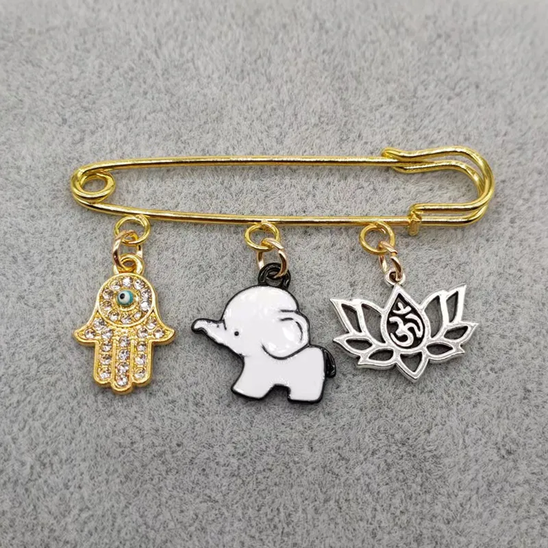 Broche de elefante esmaltado de moda y creativo, niño y niña bonito para broche de metal de animal, regalo para mujer y niño