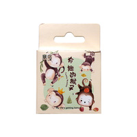 45pcs/Box Cute Animal Interesting Monkey Decorative Washi Stickers Scrapbooking Stick Label Diary Stationery Album Stickers