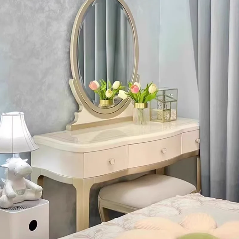 

Gold Minimalist White Vanity Table Drawers Nordic Space Saving Vanity Makeup Desk Modern Unique Mesa De Tocador Stuff For Room