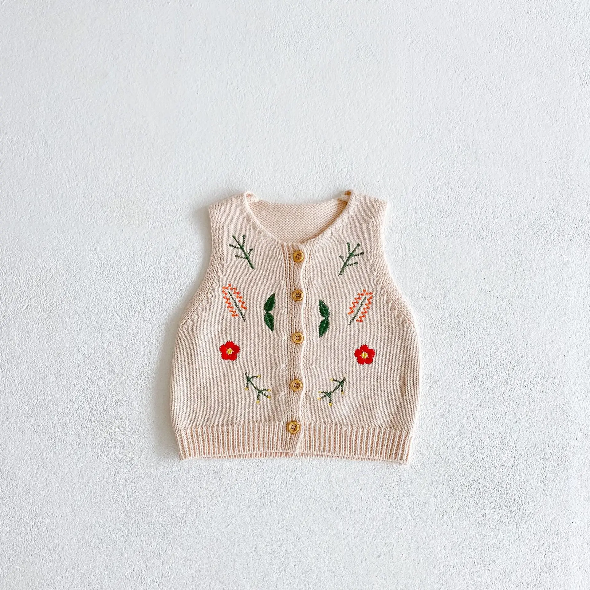 

Baby Casual Basic Sweater Vest Spring Sweater Baby Soft Wool Clothing for Girls Sweet Cardigan Sweaters Baby Girl Top Vest