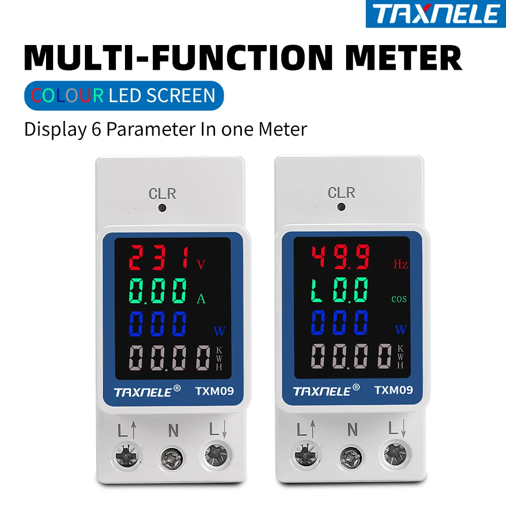 6 in1 AC Monitor 110V 220V 100A napięcie prądu współczynnik mocy KWH miernik energii elektrycznej woltomierz amperomierz częstotliwość