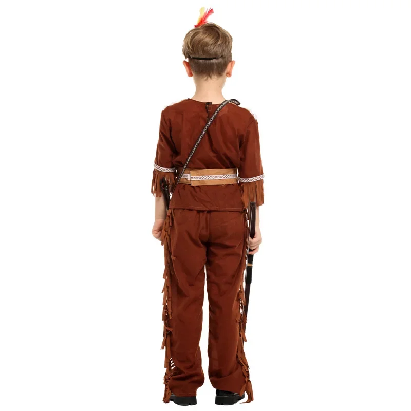 Children Halloween Indian Princess Costumes Kids Girls Boys Pocahontas Huntress Costume Purim Party Mardi Gras Fancy Dress Up