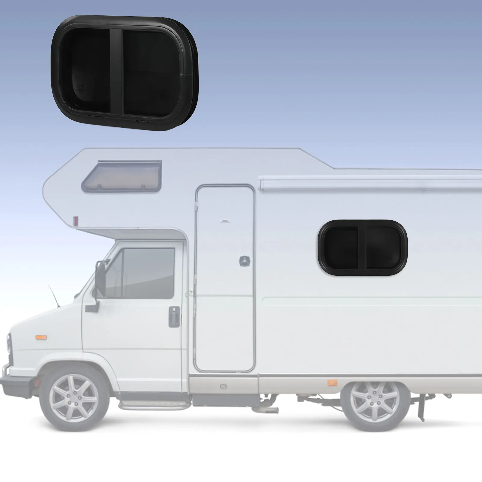 Раздвижное окно автофургона L500 H300 мм, закаленное стекло, УФ-экран от насекомых для окна прицепа, окно автофургона