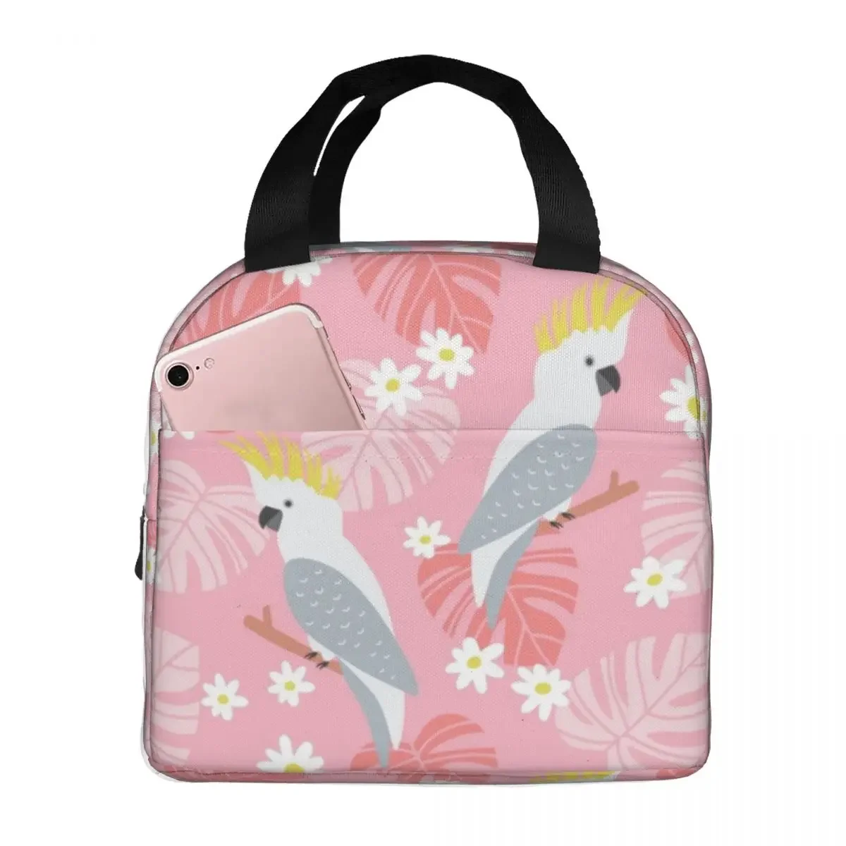 Summer Cockatoos Parrots Australian Thermal Insulated Lunch Bags Meal Container Food Storage Bags cooler Tote Lunch Box Picnic