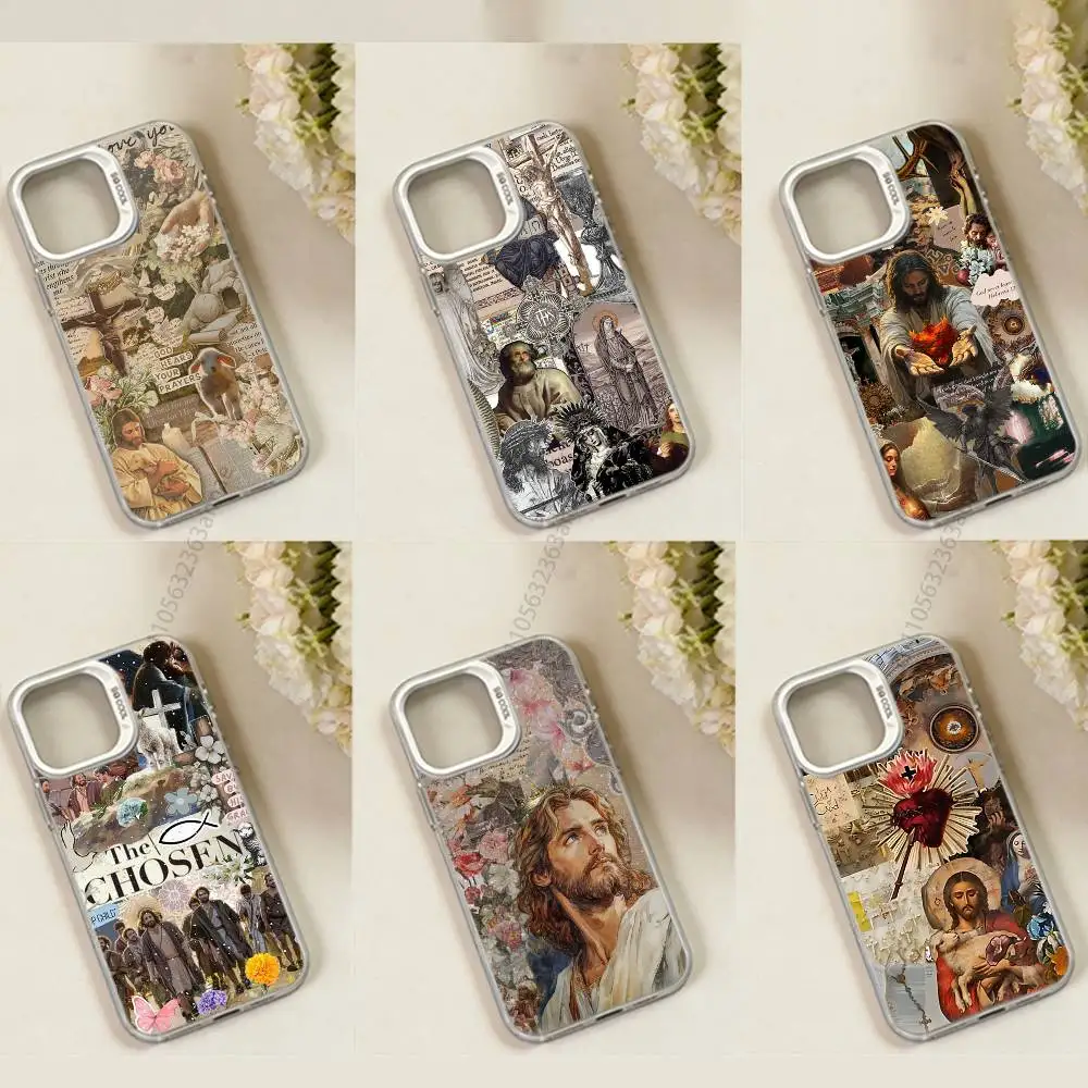 

Vintage Jesus God Slogan phone Case for iPhone 17 11 12 Pro Max Plus Mini Air SE 16e 14 15 16 13 Soft Shell