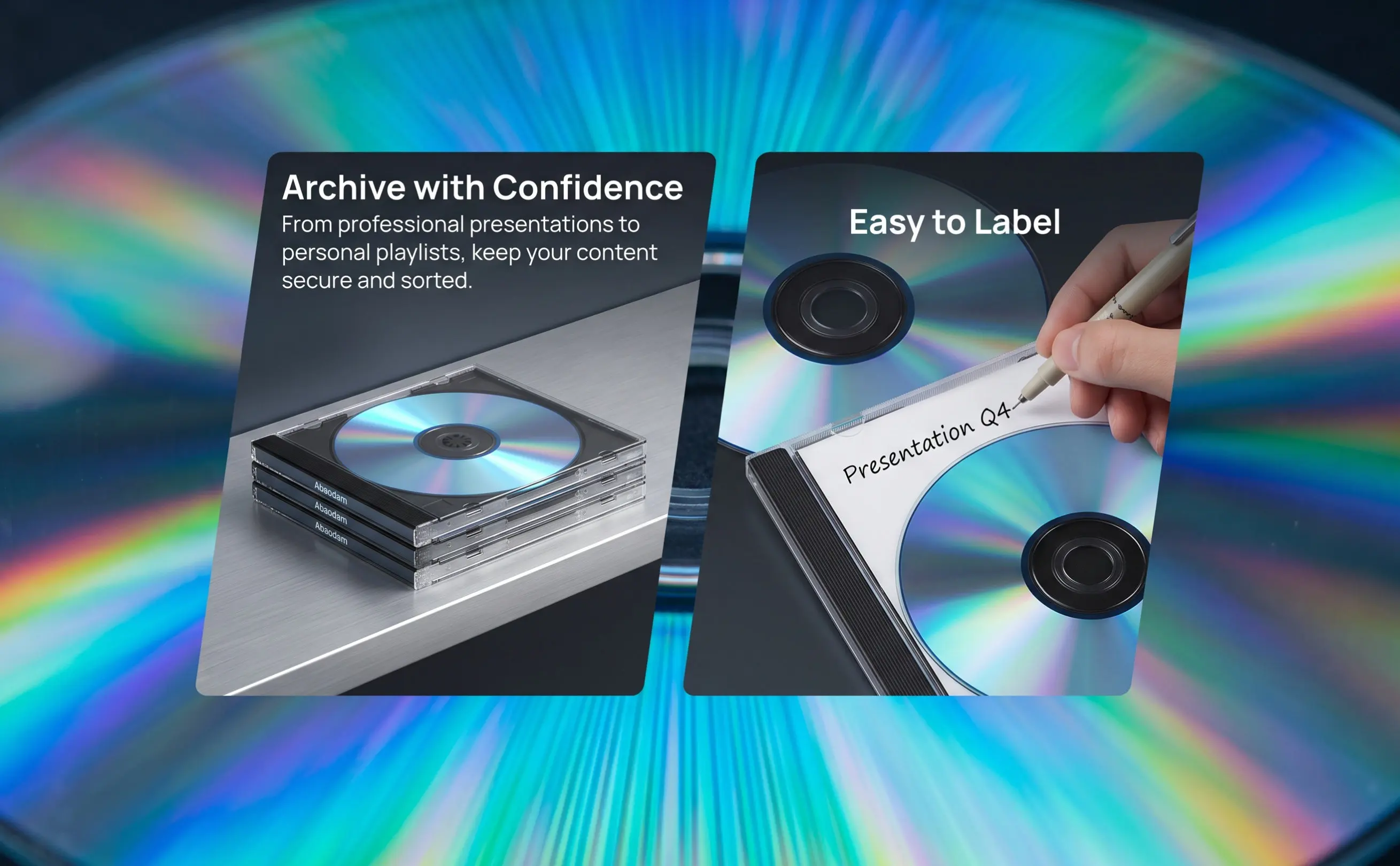2Sets Blank Discs High Capacity Recording Media Disc Ideal for Music Phone Recordings Long Term Data Storage Blank Cd Writable
