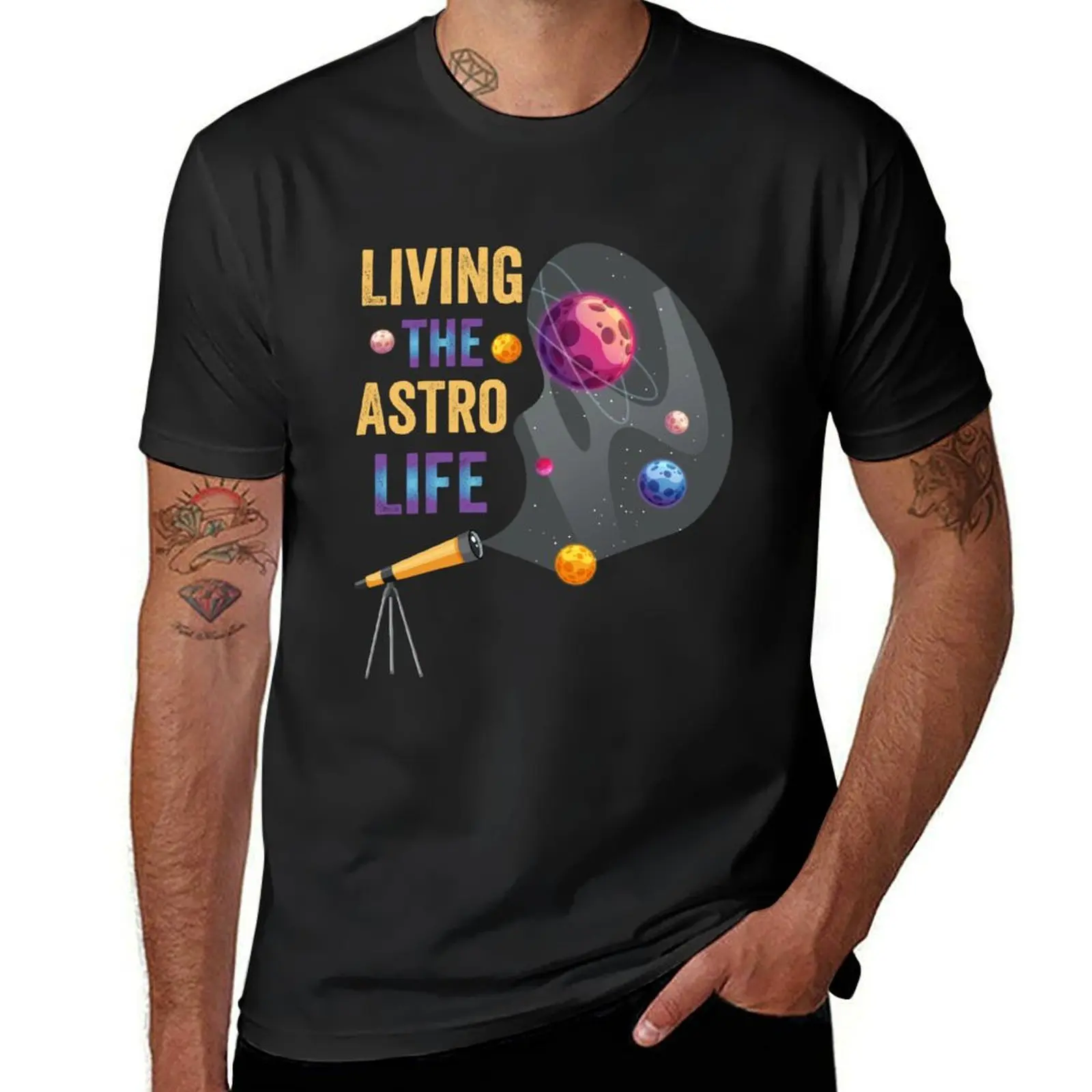 Living The Astro Life T-Shirt boys animal print Aesthetic clothing korean fashion oversizeds oversized t shirt men