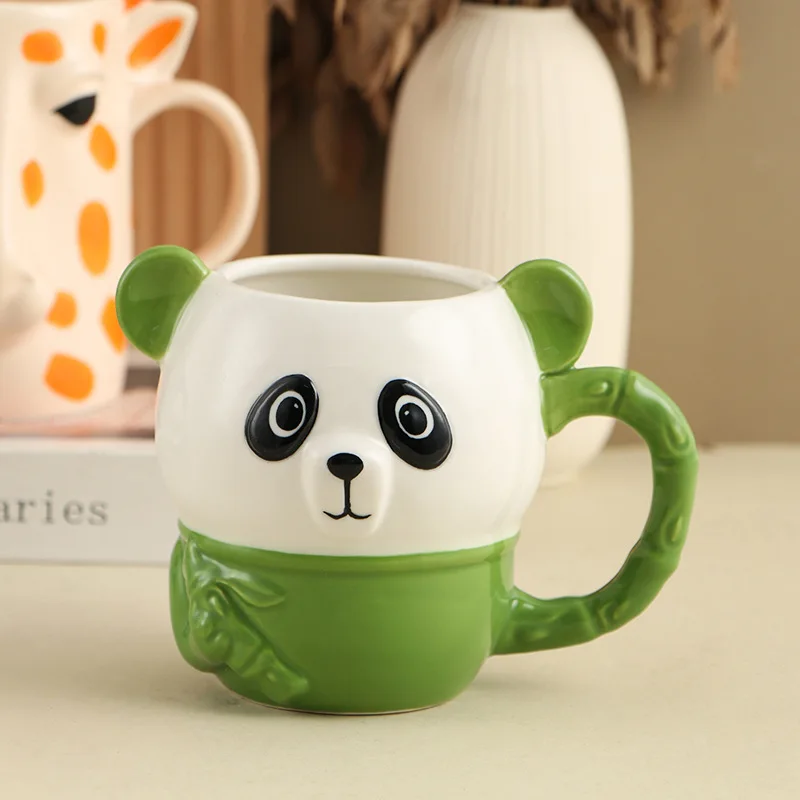 Ceramic Animal Mug, Ceramic Panda Cup, Giraffe Cup, 3D Stereoscopic, Coffee Cup, Cute Children's Breakfast Cup