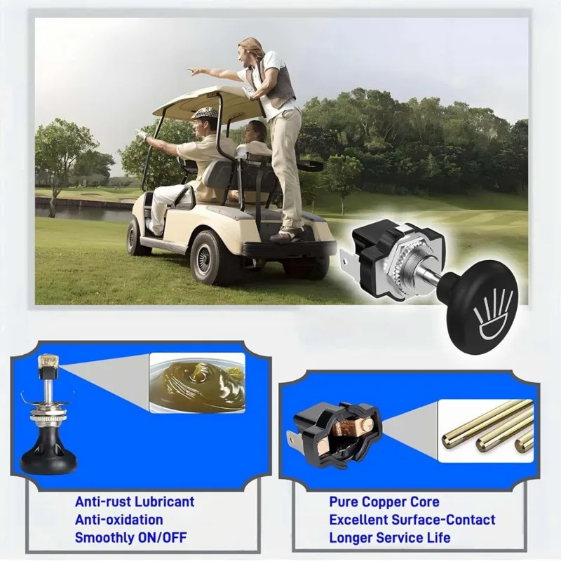 AEF6-4PCS For Golf Cart Push / Pull Headlight Switch Button For Club Car, EZGO, For Yamaha