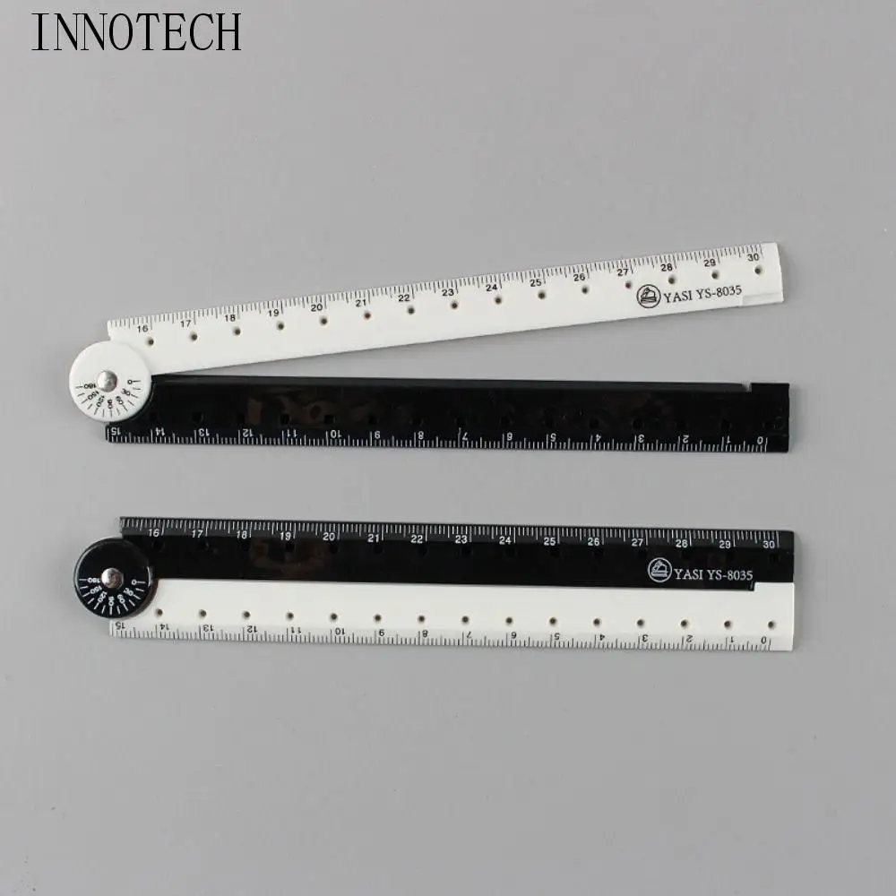 الإبداعية أبيض وأسود للطي حاكم رسم البلاستيك مسطرة مستقيمة المرجعية متعددة الوظائف مقياس حاكم المدرسة