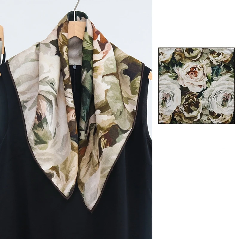 Echarpe-en-soie-de-murier-et-laine-carree-moyenne-double-face-couleurs-assorties-accessoire-de-chale-portable-elegant-pour-femme-quatre-saisons