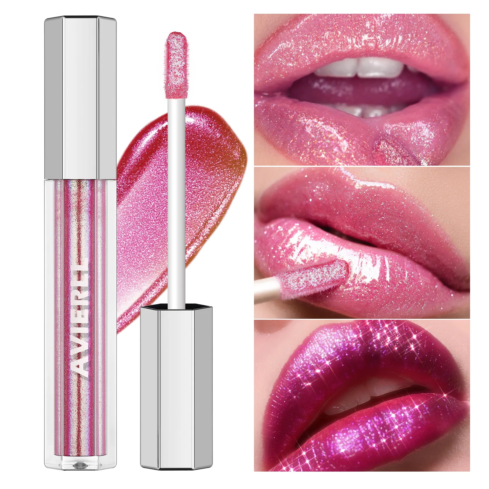 Color Changing Iridescent Lip Gloss – Shimmering, Moisturizing, Hydrating, Pearl Shine for Glossy & Smooth Lips 8 Colour