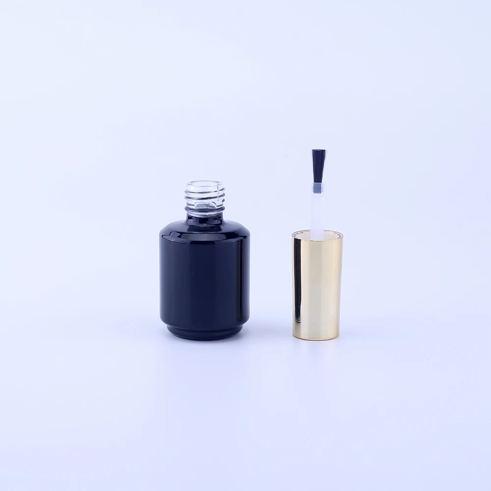 10pcs 15ml Empty Black Nail Polish Bottle &Small Brush Nail Art Container Glass Nail Oil Bottles Garrafa