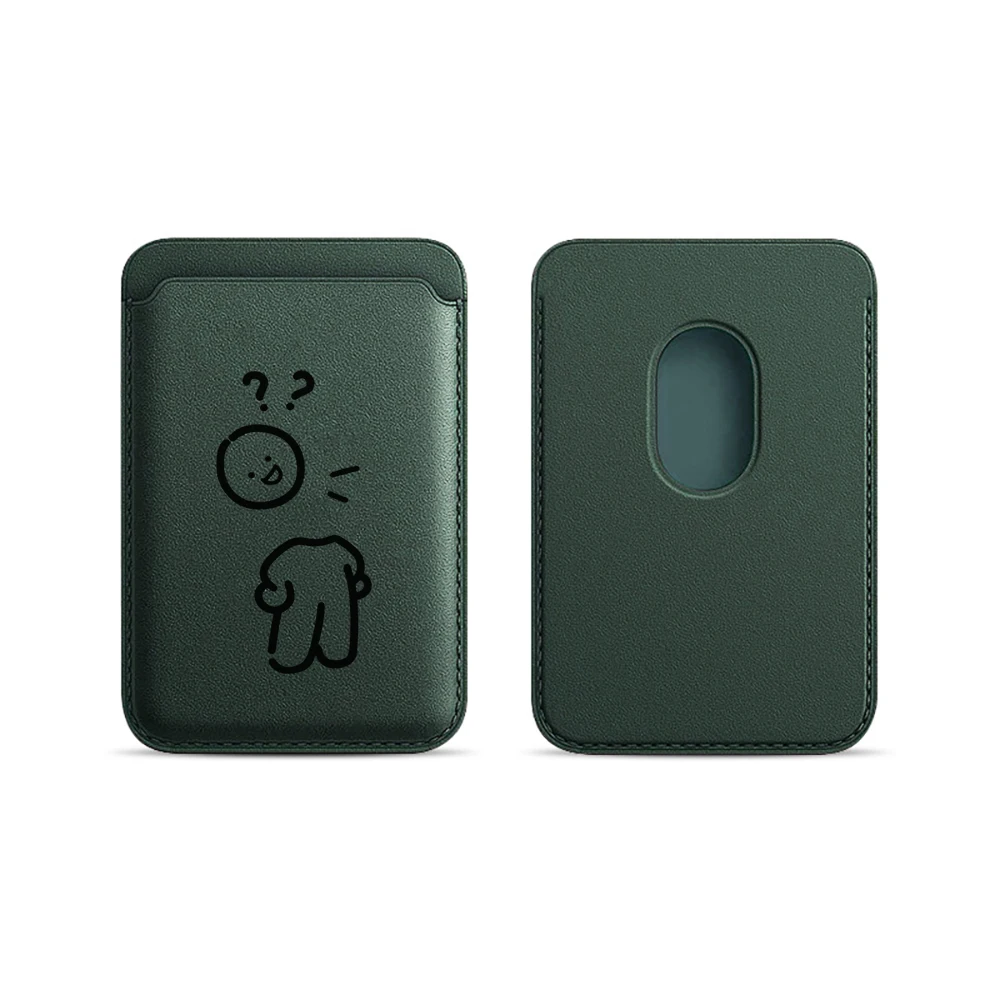 Minimalistische, stilvolle Leder-Kartenhülle für Magnetische Hüllen, geeignet für alle iPhone Magsafe-Kartenhüllen. – Detail 17
