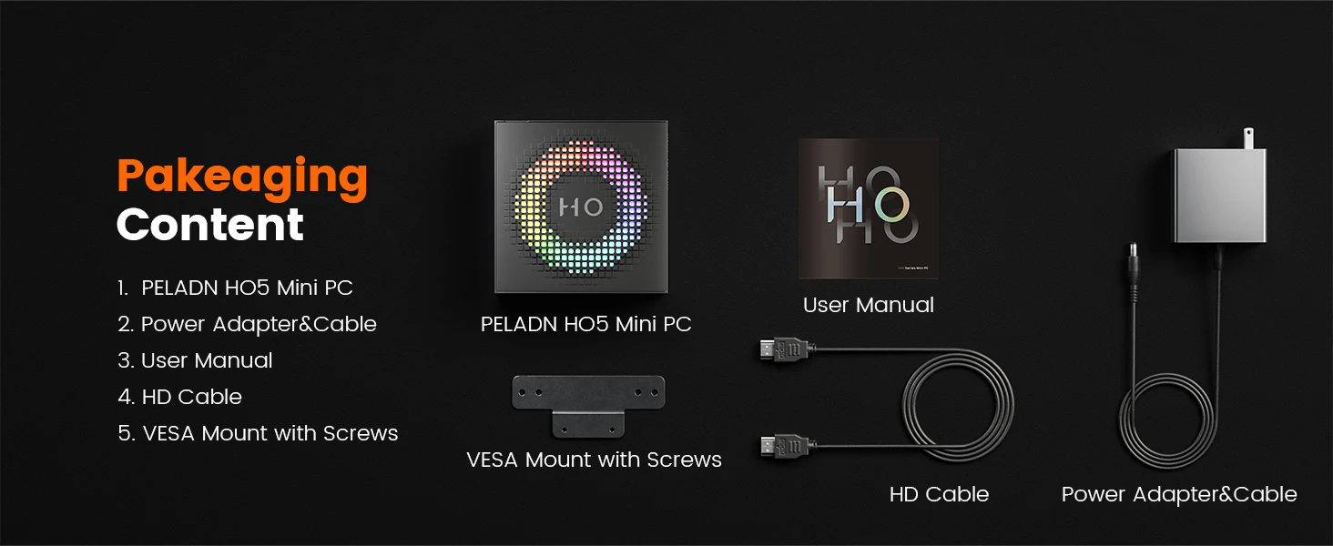 PELADN Gaming Mini PC AMD Ryzen AI 9 HX 370 (12 Cores,up to 5.1Ghz), 32GB LPDDR5X 1TB PCIe 4.0 SSD Dual 2.5G LAN USB4 20Gbps Type-C/DP/HD Mini Desktop Computer WiFi7 4K/60Hz Triple-Display USB3.2/BT5.4 Mini Computers