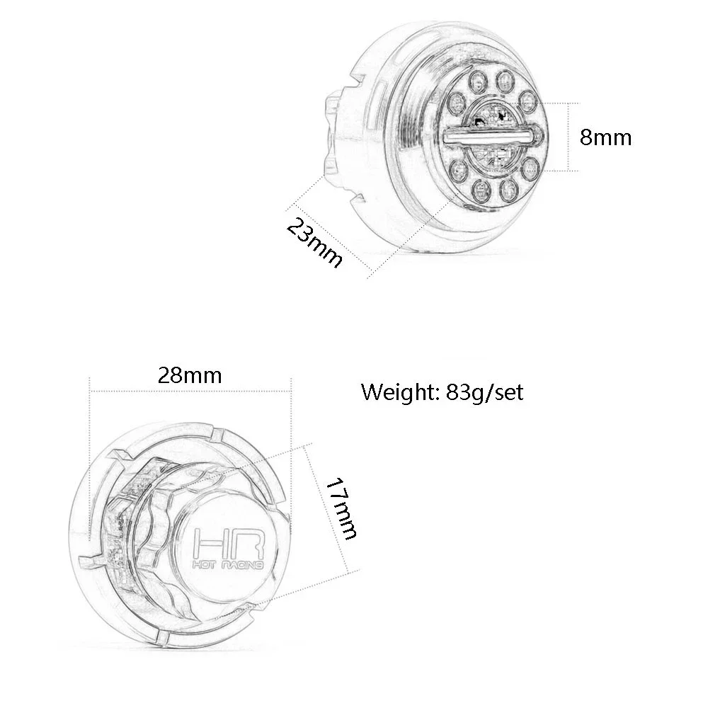 Aluminum 17mm Warlock Hex Hubs Nuts with 5MM Serrated Nuts FOR RC Car HPI Racing Savage Flux X XL HP