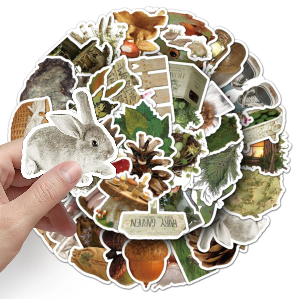 

10/30/50pcs Vintage Forest Animals Plant Stickers INS Style Graffiti Decals Decoration Notebook Suitcase Phone Sticker Kids Toy