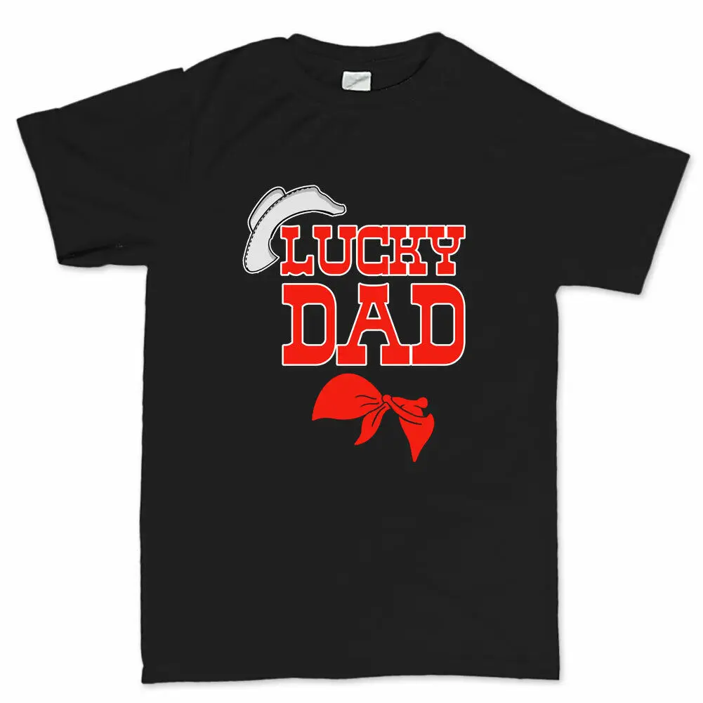 

Lucky Dad Luke Cowboy Hat T shirt Father's Day Gift Daddy Present Top T-shirt