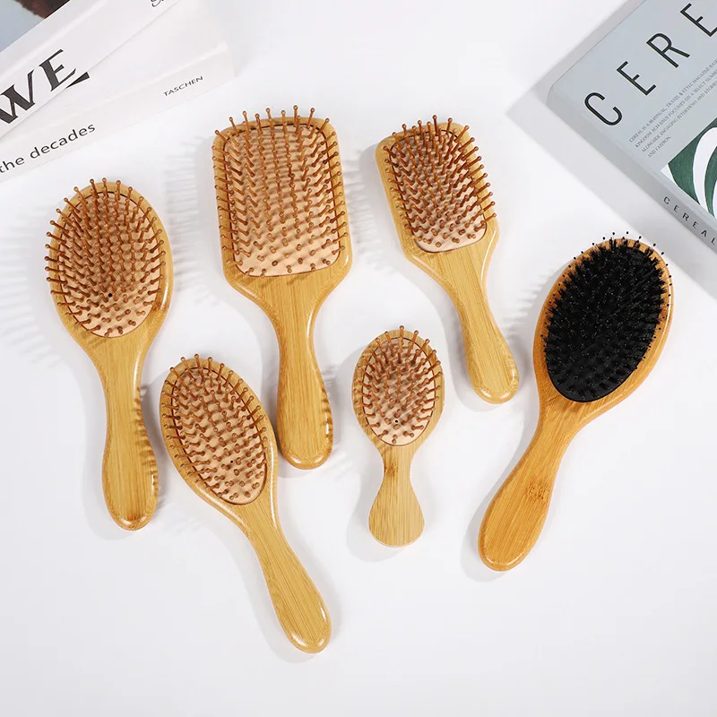 New Sdottor Wooden Bamboo Hair Brush Air Massage Comb Anti-static Scalp Combs Airbag Hairdressing Healthy Reduce Hair Loss Styli