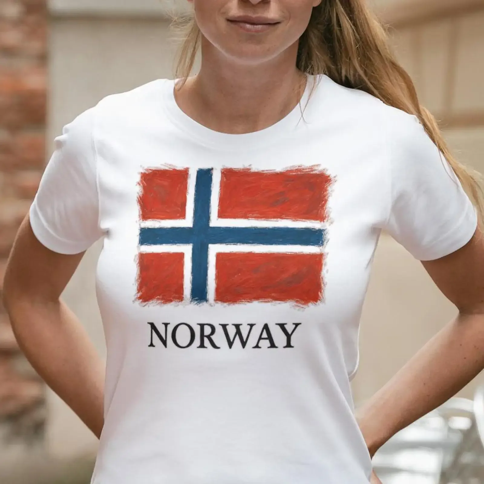 Norway Flag art graphic T shirt Norwegian gift for lovers vintage Washed Soft Top For Everyday Wear homme Stretched streetwear