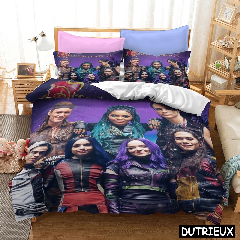 Imagem -03 - Descendentes 3-disney Film 3d Bedding Grupo Soft Duvet Cover com Fronha Cobertura Consolador Home Textile Bedclothes Gift