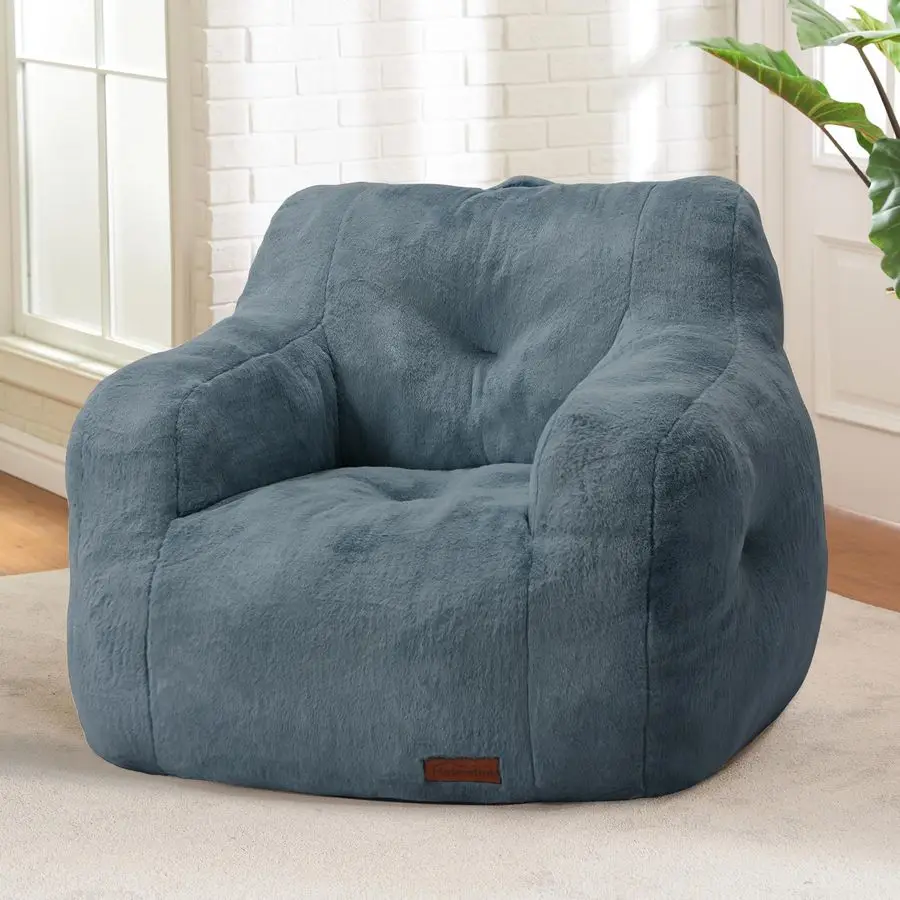 

Bean Bag Chair for Adult Small Bean Bag Chairs with Arms Furry Beanbag Chair with Foam Filler Stuffed Bean Bag Sofa for Reading